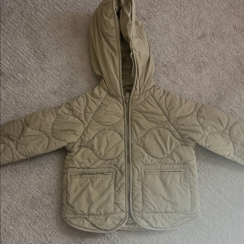 Zara Kids green Quilted Puffer Jacket
